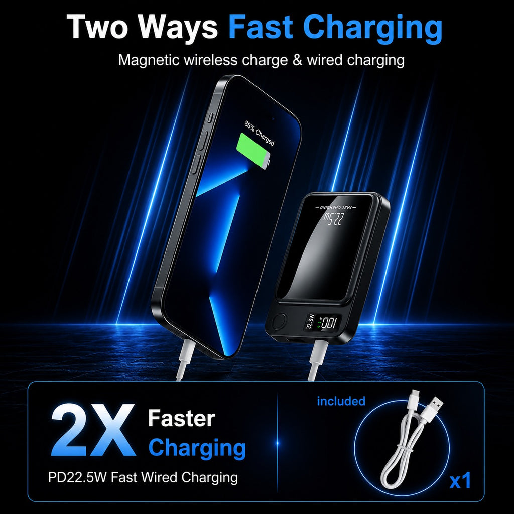 Magnetic Power Bank 10000mAh — 22.5W Fast Charge