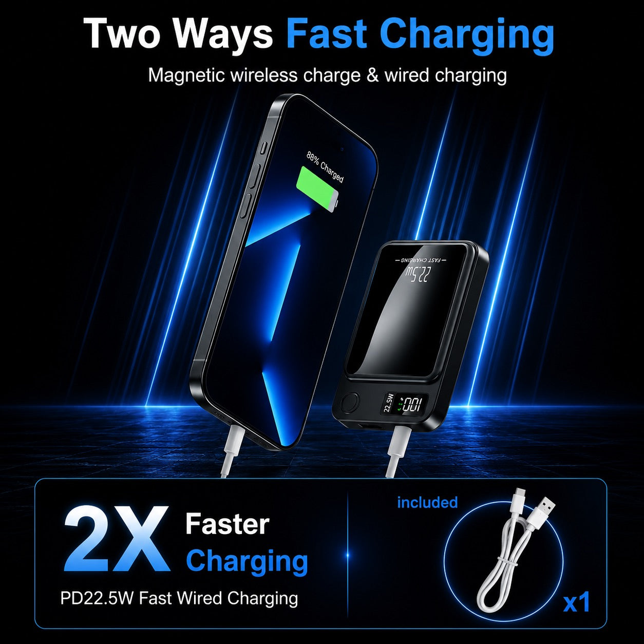 Magnetic Power Bank 10000mAh — 22.5W Fast Charge