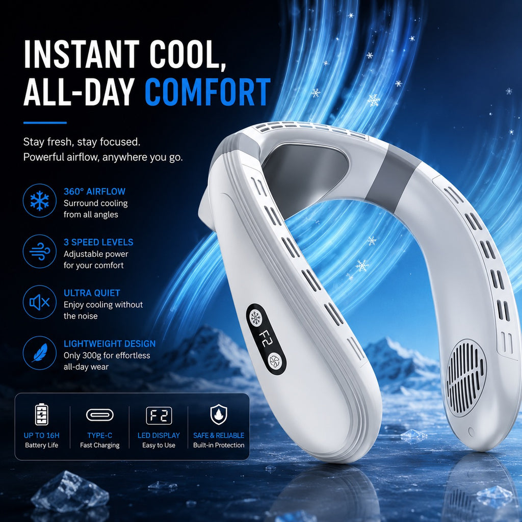 Portable Neck Air Conditioner — 5200mAh Cooling Fan