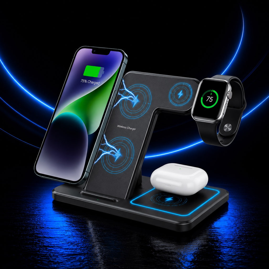 Foldable 3-in-1 Wireless Charging Station — Fold & Go