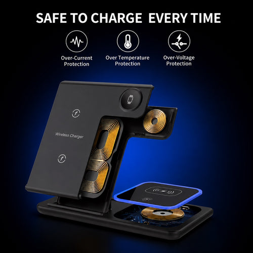 Foldable 3-in-1 Wireless Charging Station — Fold & Go