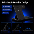 Foldable 3-in-1 Wireless Charging Station — Fold & Go