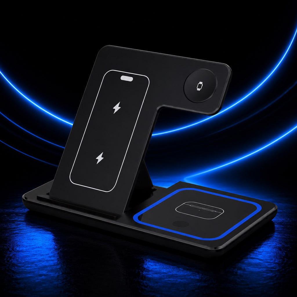 Foldable 3-in-1 Wireless Charging Station — Fold & Go