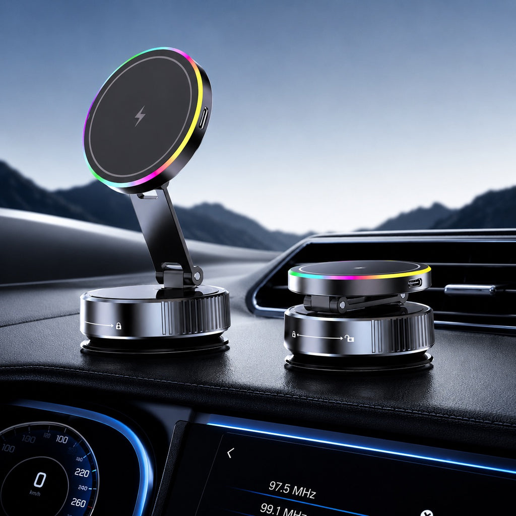 Spin & Charge — 360° Wireless Car Mount